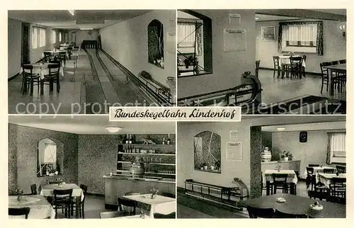 AK / Ansichtskarte Warstein Bundeskegelbahn Hotel Lindenhof Gastraeume Warstein