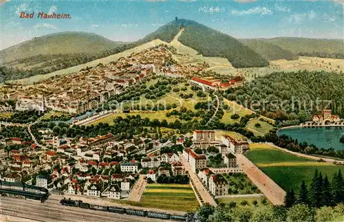 AK / Ansichtskarte Bad_Nauheim Panorama mit Bahnhof Bad_Nauheim