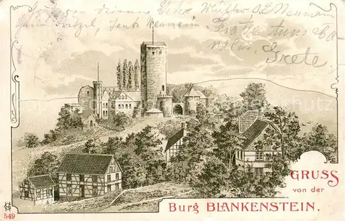 AK / Ansichtskarte Hattingen_Ruhr Burg Blankenstein Hotel Restaurant Hattingen Ruhr