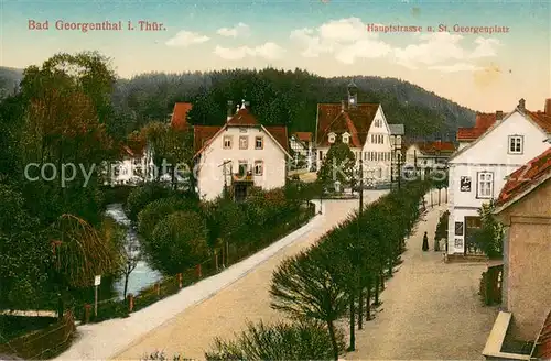 AK / Ansichtskarte Bad_Georgenthal_Gotha Hauptstrasse und St Georgenplatz Bad_Georgenthal_Gotha