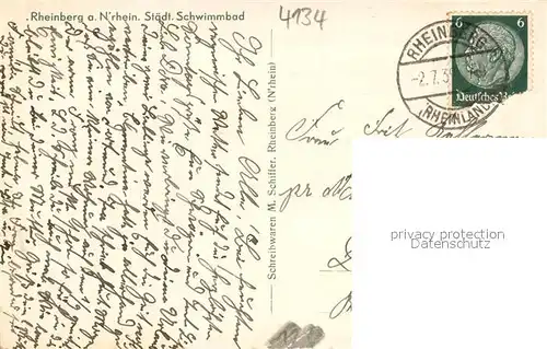 AK / Ansichtskarte Rheinberg Staedt Schwimmbad Rheinberg