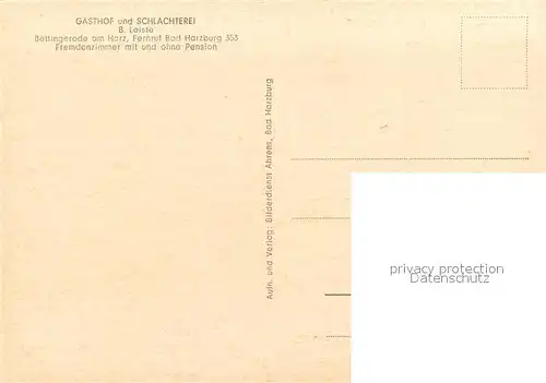 AK / Ansichtskarte Bettingerode Gasthof und Schlachterei Leiste Bettingerode