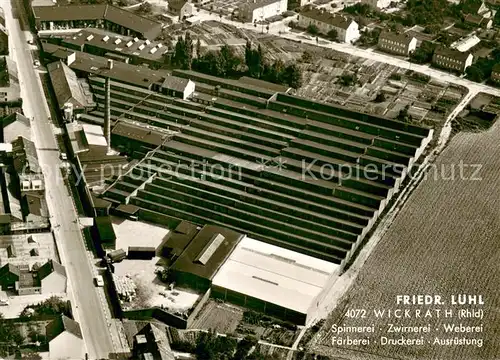 AK / Ansichtskarte Wickrath_Moenchengladbach Friedr Luehl Spinnerei Zwirnerei Weberei Faerberei Druckerei Ausruestung Fliegeraufnahme Wickrath_Moenchengladbach
