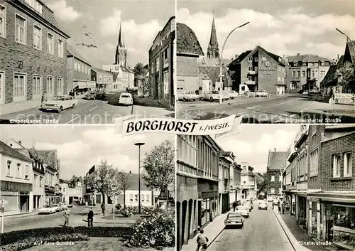 AK / Ansichtskarte Borghorst_Westfalen Emsdettener Str Burgsteinfurter Str Auf dem Schilde Muensterstrasse Borghorst_Westfalen