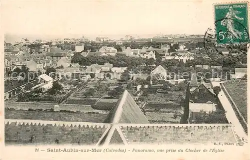 AK / Ansichtskarte Saint Aubin sur Mer_Calvados Panorama vue prise du Clocher de l Eglise Saint Aubin sur Mer
