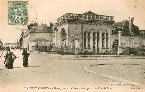 AK / Ansichtskarte Saint Florentin_89 La Caisse dEpargne et la Rue Betbeder 