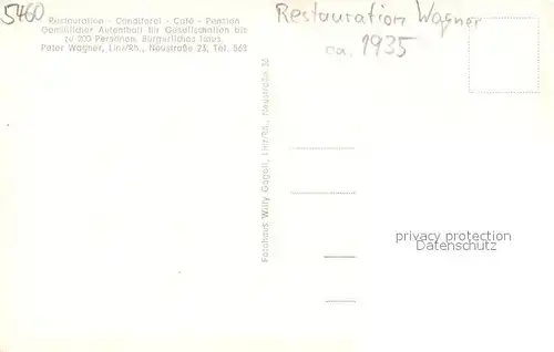 AK / Ansichtskarte Linz_Rhein Restauration Conditorei Cafe Wagner Linz_Rhein