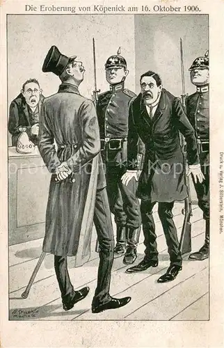 AK / Ansichtskarte Koepenick_Coepenick Die Eroberung von Koepenick 1906 Karikatur 