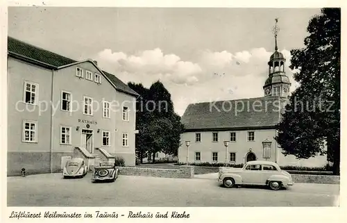 AK / Ansichtskarte Weilmuenster Rathaus und Kirche Weilmuenster