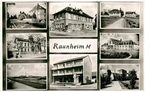 AK / Ansichtskarte Raunheim Teilansichten Mainpartie Rathaus Raunheim