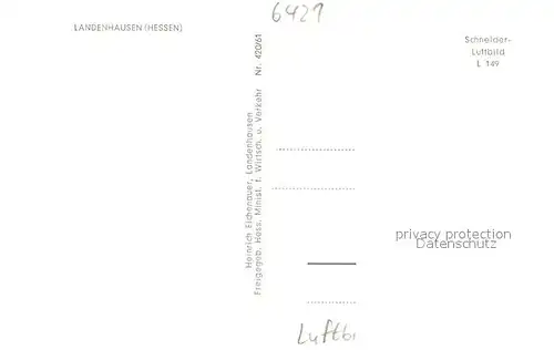 AK / Ansichtskarte Landenhausen Fliegeraufnahme Landenhausen