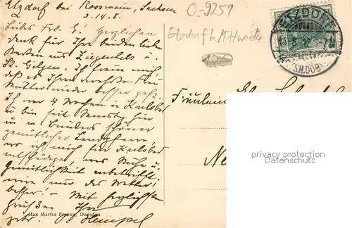 AK / Ansichtskarte Etzdorf_Sachsen Ortsansicht mit Kirche Etzdorf Sachsen