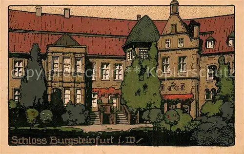 AK / Ansichtskarte Burgsteinfurt Schloss Burgsteinfurt Steindruck Burgsteinfurt