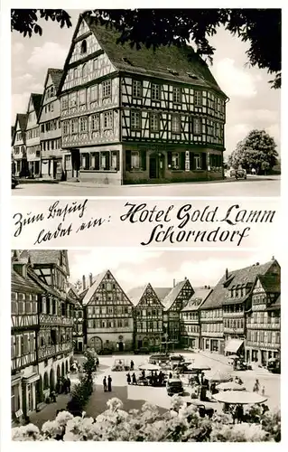 AK / Ansichtskarte Schorndorf_Oberpfalz Hotel Gold Lamm Marktplatz Schorndorf Oberpfalz