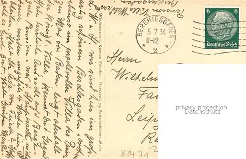 AK / Ansichtskarte Berchtesgaden Villa Waldrast Ortsansicht Berchtesgaden