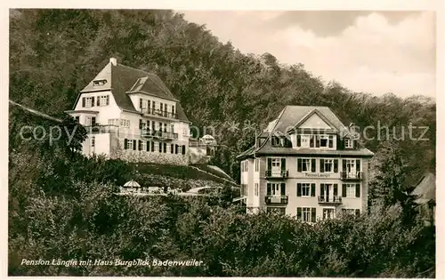 AK / Ansichtskarte Badenweiler Pension Laengin mit Haus Burgblick Badenweiler