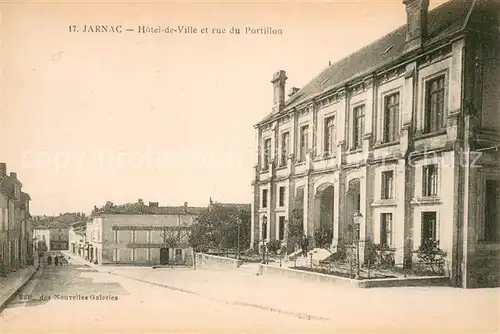 AK / Ansichtskarte Jarnac Hotel de Ville et rue du Portillon Jarnac