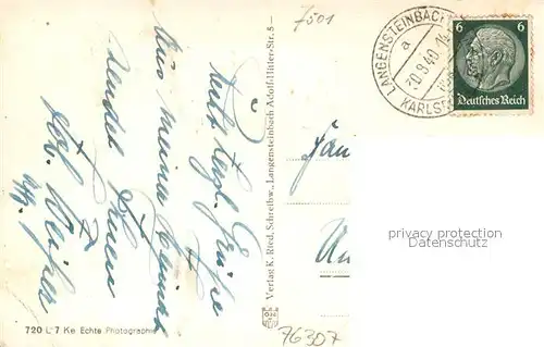 AK / Ansichtskarte Langensteinbach_Karlsbad Rathaus Langensteinbach_Karlsbad