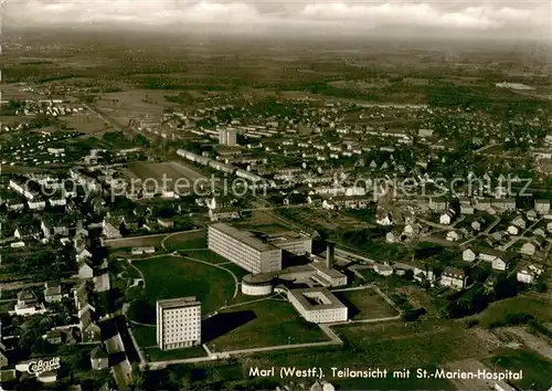 AK / Ansichtskarte Marl_Westfalen Fliegeraufnahme mit St Marien Hospital Marl_Westfalen