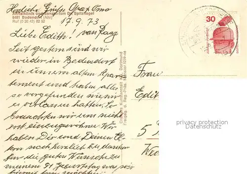 AK / Ansichtskarte Bodendorf_Ahr Ahrtalklinik und Sanatorium Dr Spitznagel Fliegeraufnahme Bodendorf Ahr