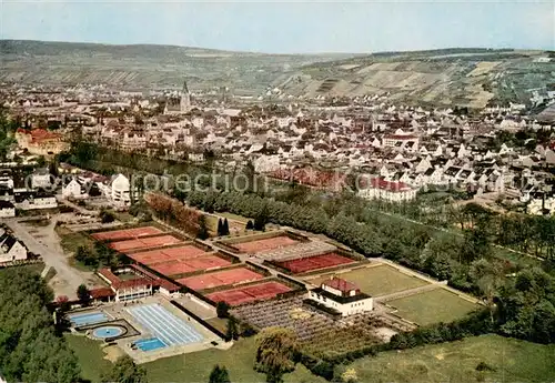 AK / Ansichtskarte Bad_Neuenahr Ahrweiler Schwimmbad und Tennisplaetze am Lennepark Fliegeraufnahme Bad_Neuenahr Ahrweiler