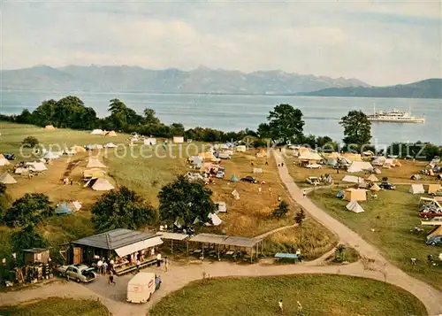 AK / Ansichtskarte Kressbronn_Bodensee Campingplatz Naturstrand Kressbronn Bodensee