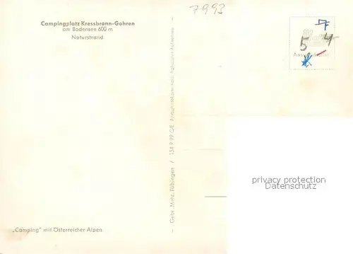 AK / Ansichtskarte Kressbronn_Bodensee Campingplatz Naturstrand Kressbronn Bodensee
