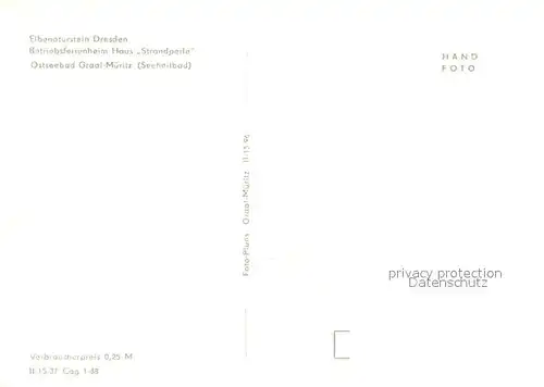 AK / Ansichtskarte Graal Mueritz_Ostseebad Elbnaturstein Dresden Betriebsferienheim Haus Strandperle Graal Mueritz_Ostseebad