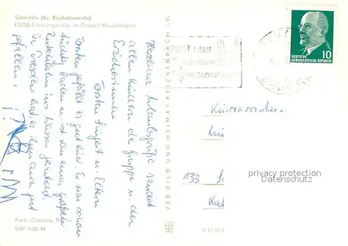 AK / Ansichtskarte Schmoelln_Thueringen FDGB Erholungsheim im Ortsteil Neuschmoelln Schmoelln Thueringen