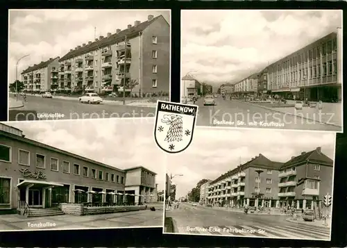 AK / Ansichtskarte Rathenow Leninallee Berliner Strasse mit Kaufhaus Tanzkaffee Berliner Ecke Fehrbelliner Strasse Rathenow