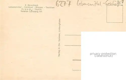 AK / Ansichtskarte Erbach_Rheingau Freibad Panorama Lebensmittelgeschaeft Beuerbach Erbach Rheingau