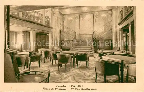 AK / Ansichtskarte Dampfer_Oceanliner PARIS Smoking room 