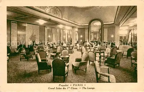 AK / Ansichtskarte Dampfer_Oceanliner PARIS The Lounge 