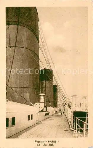 AK / Ansichtskarte Dampfer_Oceanliner PARIS Sun deck 