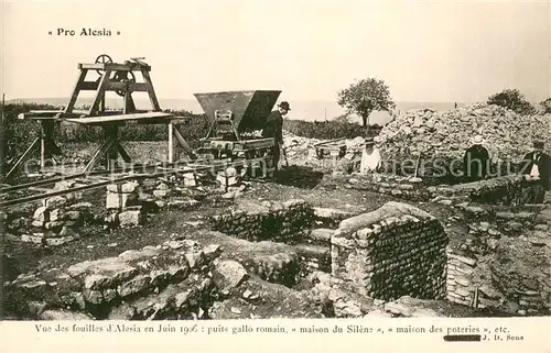 AK / Ansichtskarte Pro_Alesia Vue des fouilles dAlesia en Juin 1906 puits gallo romain maison du Silene maison des poteries Pro_Alesia