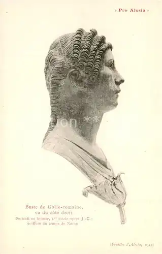 AK / Ansichtskarte Pro_Alesia Buste de Gallo romaine vu du cote droit Portrait en bronze  Pro_Alesia