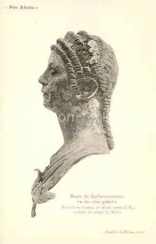 AK / Ansichtskarte Pro_Alesia Buste de Gallo romaine vu du cote gauche Portrait en bronze  Pro_Alesia