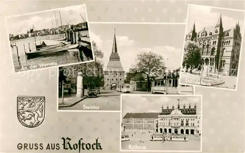 AK / Ansichtskarte Rostock An der Warnow Steintor Staendehaus Rathaus 