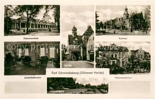 AK / Ansichtskarte Bad_Schmiedeberg Eisenmoorbad Kurhaus Au Tor Aufenthaltsraum Moorsanatorium Sonnenpark Bad_Schmiedeberg