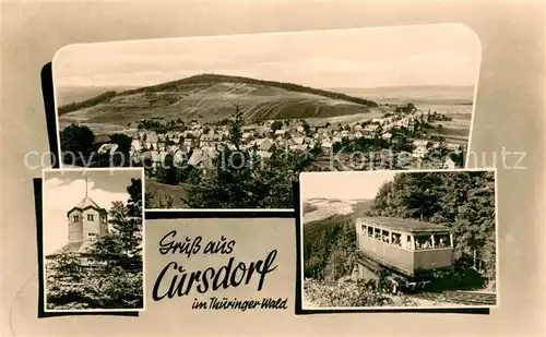 AK / Ansichtskarte Cursdorf Panorama Turm Bergbahn Cursdorf