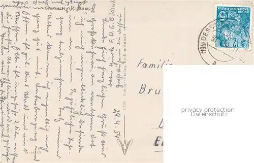 AK / Ansichtskarte Dessau Rosslau Rathaus Dessau Rosslau