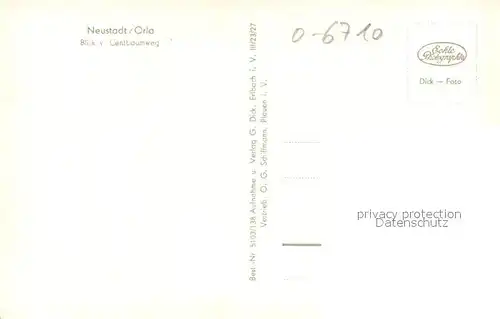 AK / Ansichtskarte Neustadt_Orla Panorama Blick vom Centbaumweg Neustadt_Orla
