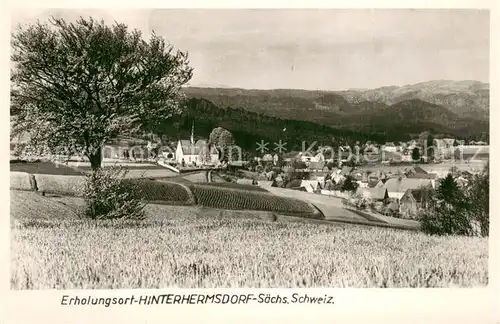 AK / Ansichtskarte Hinterhermsdorf Panorama Erholungsort Saechsische Schweiz Hinterhermsdorf