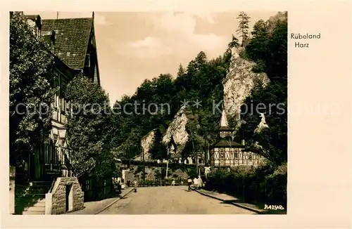 AK / Ansichtskarte Ruebeland_Harz Teilansicht Felsen Ruebeland_Harz