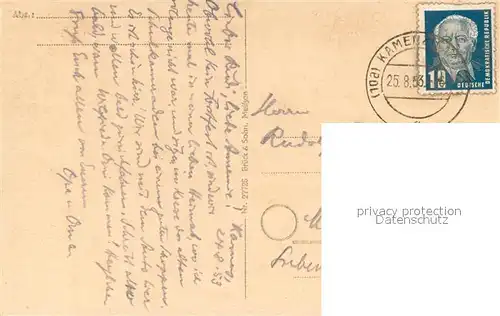 AK / Ansichtskarte Kamenz_Sachsen Stadtpanorama Kirche Kamenz Sachsen