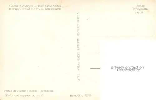 AK / Ansichtskarte Bad_Schandau Kneippkurbad der SVK Kurkonzert Bad_Schandau