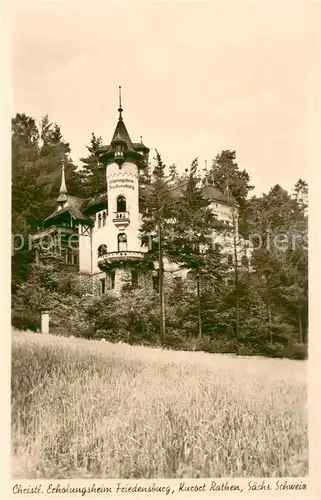 AK / Ansichtskarte Rathen_Saechsische Schweiz Christliches Erholungsheim Friedensburg Rathen Saechsische Schweiz