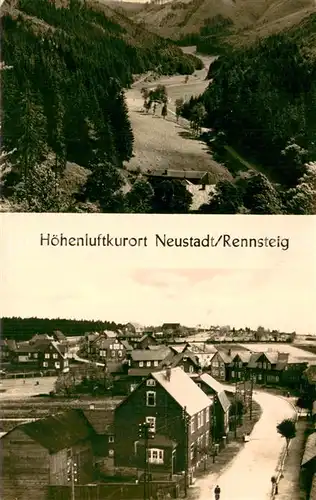 AK / Ansichtskarte Neustadt_Rennsteig Ortsansicht Landschaftspanorama Neustadt_Rennsteig