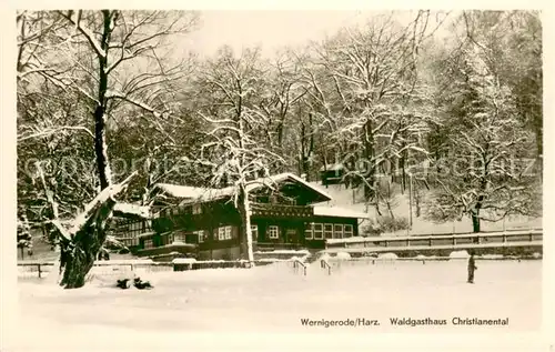 AK / Ansichtskarte Wernigerode_Harz Waldgasthaus Christianental im Winter Wernigerode Harz