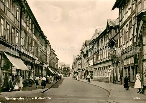 AK / Ansichtskarte Wernigerode_Harz Breitestrasse Stadtzentrum Wernigerode Harz